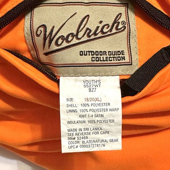 Woolrich Youth XL 18/20 Break Up Camo Hunting Blaze Orange Reversible Vest - Picture 7 of 9